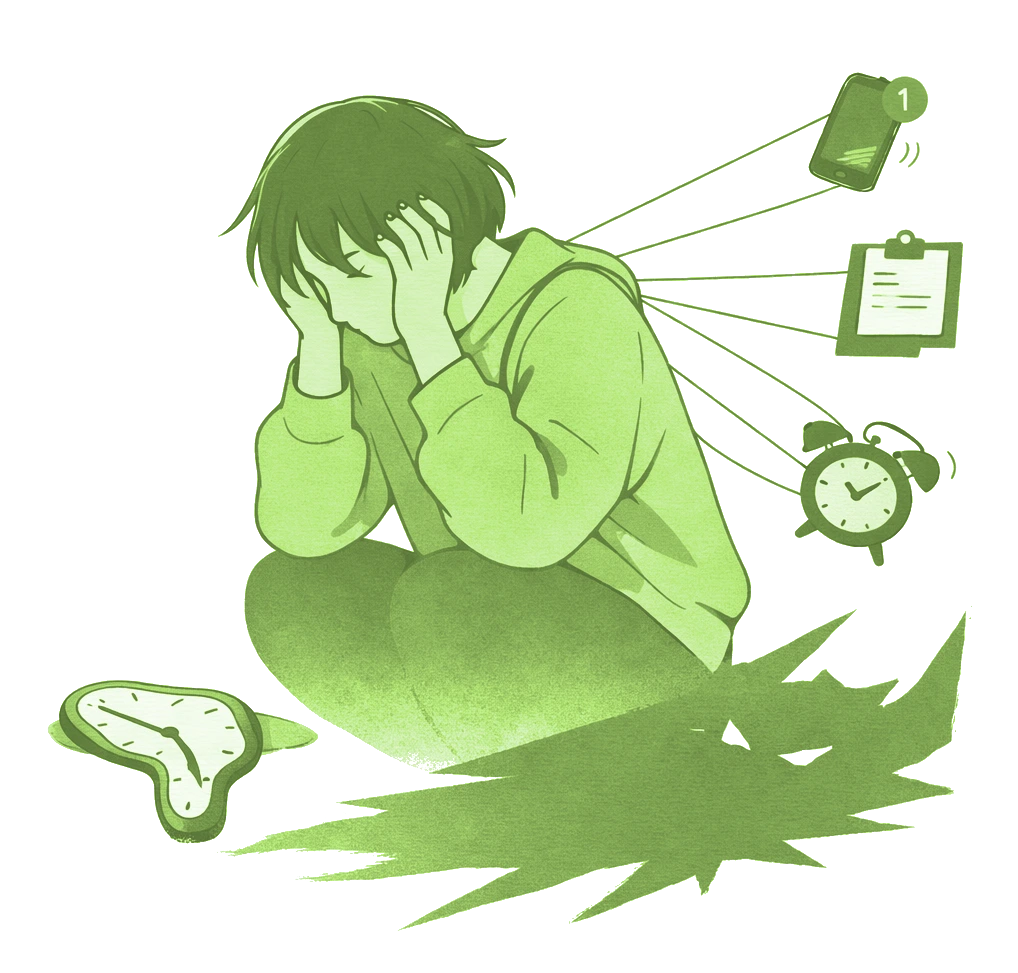 persona con estrés o ansiedad