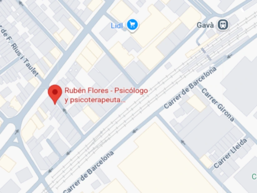 Ubicación Rubén Flores psicólogo Gavà